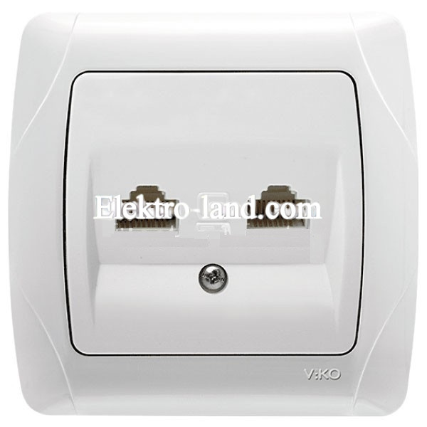 Розетка двойная компьютерная (2хRJ45 Cat6) белая VIKO CARMEN 90561334